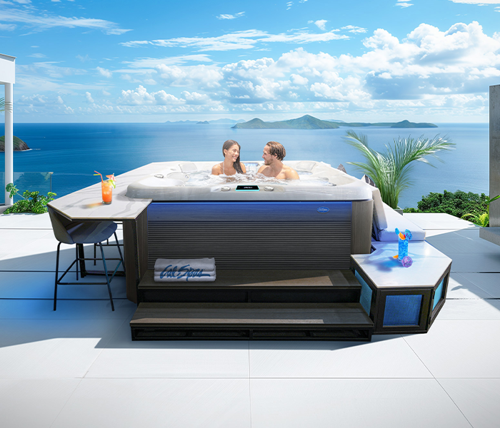 Calspas hot tub being used in a family setting - Salto